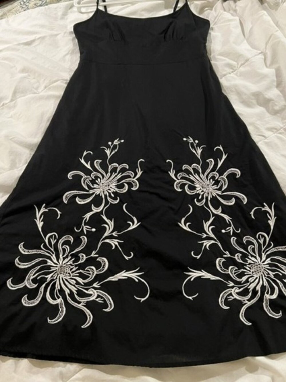 LOFT Linen Embroidered A-Line Dress NEW WITHOUT TAGS